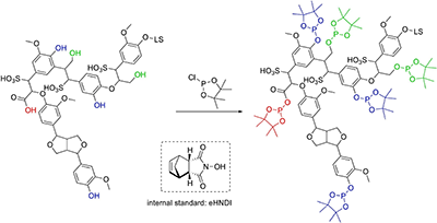 Deciphering the enzymatic grafting of vanillin onto lignosulfonate for the production of versatile aldehydes-bearing biomaterials