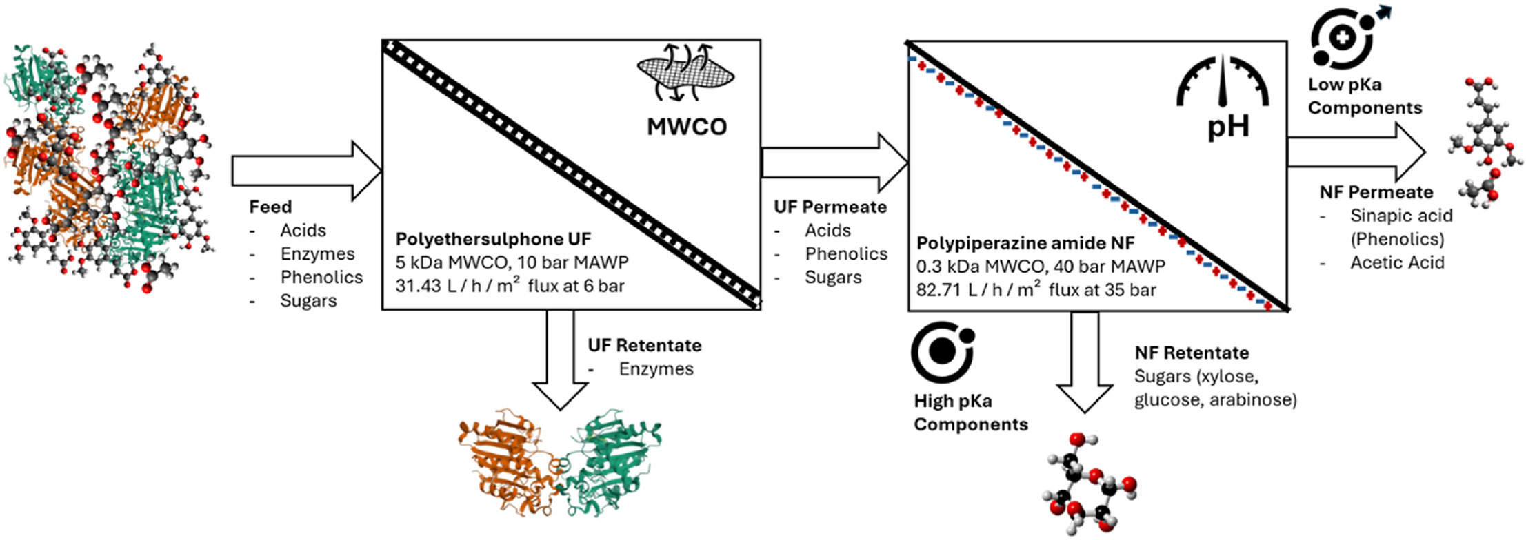 Charge mediated nano-filtration for recovering sinapic acid from a mustard bran hydrolysate